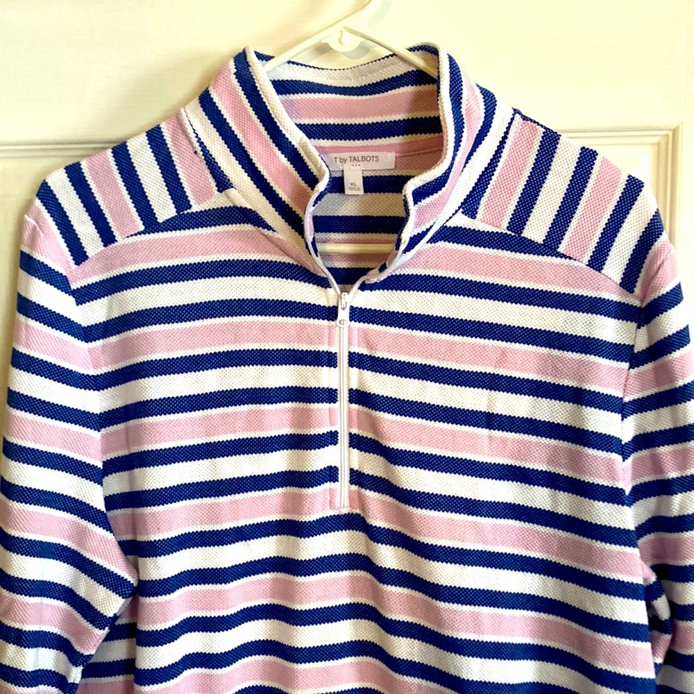 Talbots three quarter zip pullover